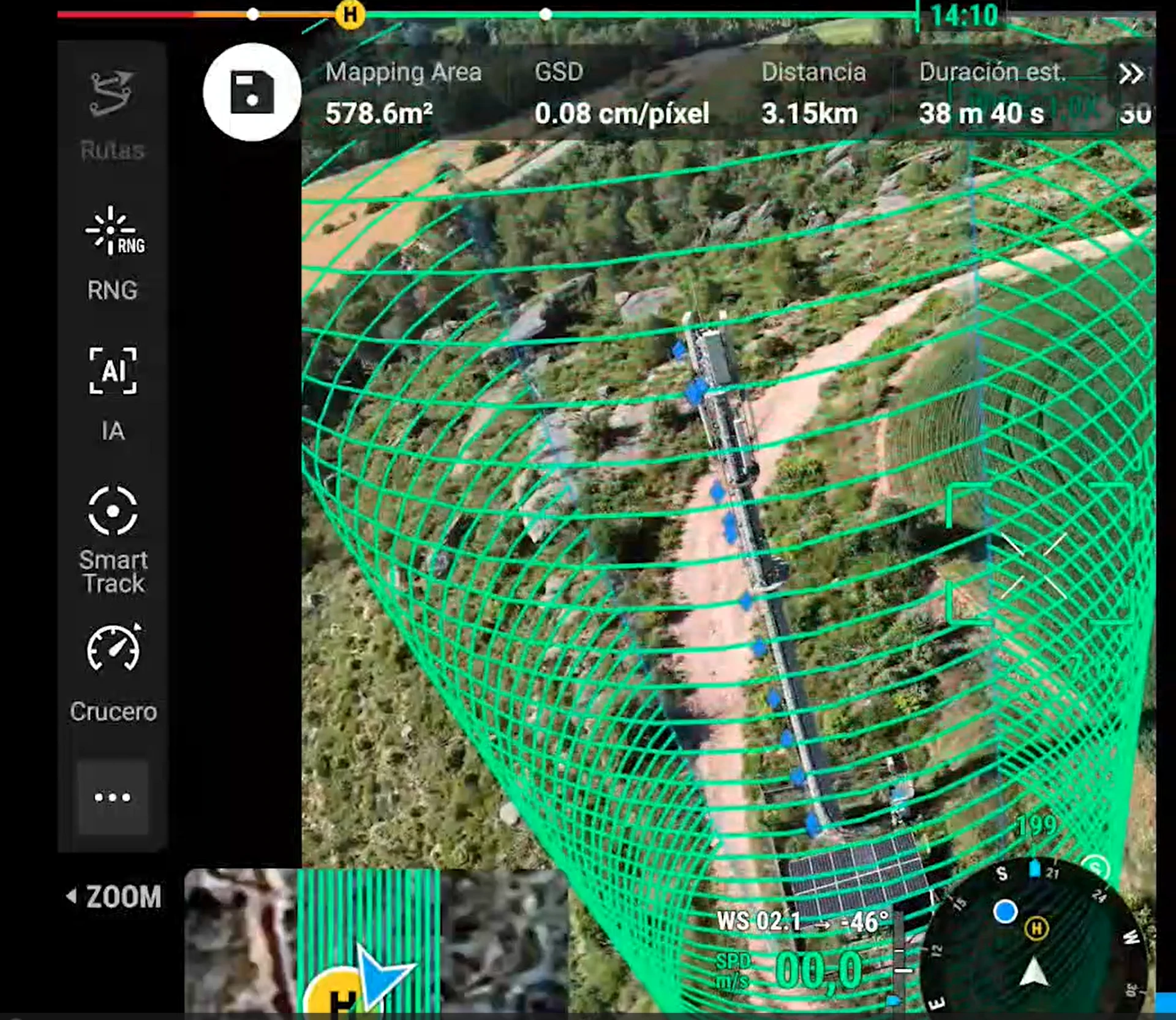 Planificación de la captura aérea alrededor de una torre